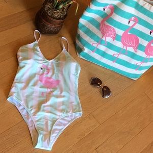 Sugar Coast by lolli swim flamingo 1 pc swimsuit